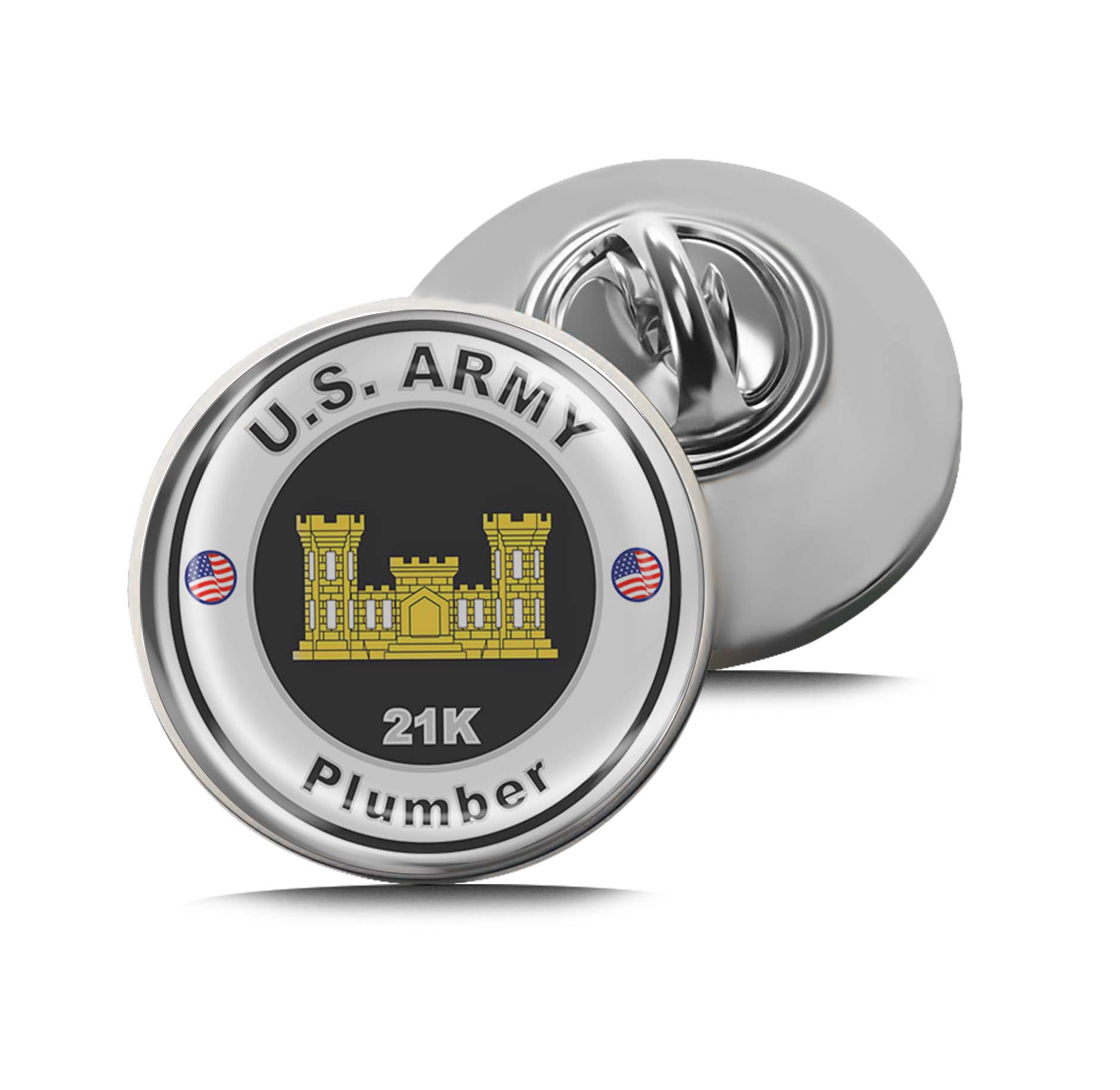 U.S. Army MOS 21K Plumber Limited Edition Lapel Pin Exclusive Metal Brooch Badge Accessories For Backpack, Clothes, Hats | Cute Gifts and Collectibles