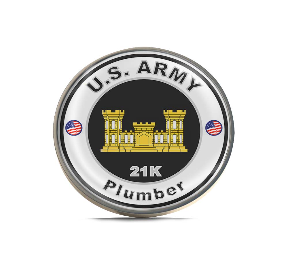 U.S. Army MOS 21K Plumber Limited Edition Lapel Pin Exclusive Metal Brooch Badge Accessories For Backpack, Clothes, Hats | Cute Gifts and Collectibles