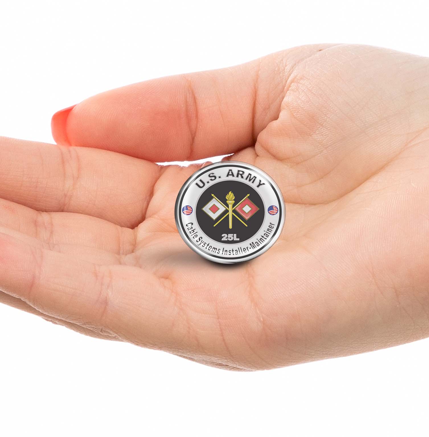 U.S. Army MOS 25L Cable Systems Installer-Maintainer Limited Edition Lapel Pin Exclusive Metal Brooch Badge Accessories For Backpack, Clothes, Hats | Cute Gifts and Collectibles