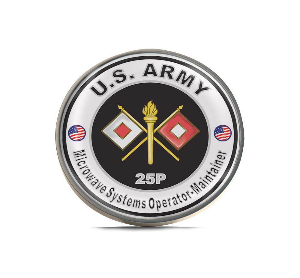 U.S. Army MOS 25P Microwave Systems Operator/Maintainer Limited Edition Lapel Pin Exclusive Metal Brooch Badge Accessories For Backpack, Clothes, Hats | Cute Gifts and Collectibles