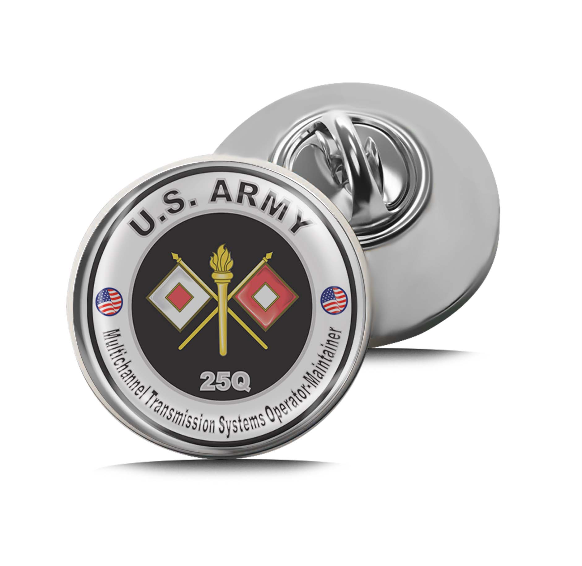 U.S. Army MOS 25Q Multichannel Transmission Systems Operator/Maintainer Limited Edition Lapel Pin Exclusive Metal Brooch Badge Accessories For Backpack, Clothes, Hats | Cute Gifts and Collectibles