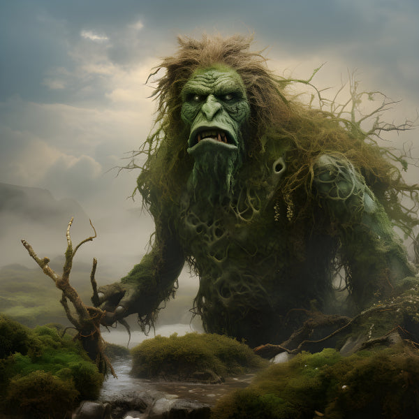 Vinyl Decal, Large Green Swamp Monster Troll Figurine Decoration Mythical Creature Collectible Statu