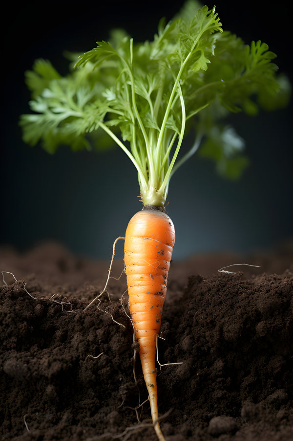 Vinyl Decal, Freshly Harvested Carrot Wall Art Poster Vibrant Garden Vegetable Print for Kitchen Dec