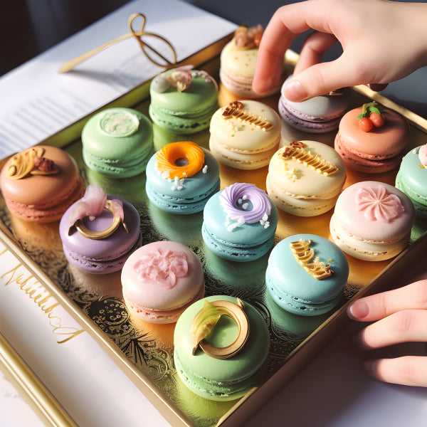 Vinyl Decal, Elegant Pastel Dessert Macaron Culinary Wall Art Print, Unframed, Premium Glossy Finish