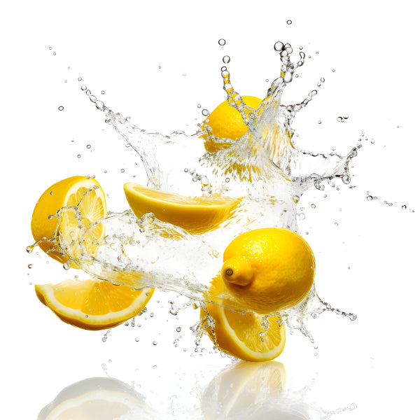 Vinyl Decal, Vibrant Citrus Lemon Fruit Water Splash Kitchen Wall Art Poster Print