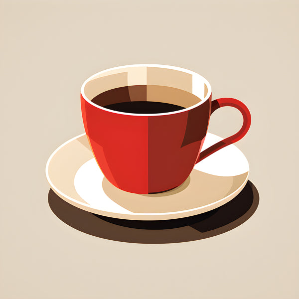 Vinyl Decal, Modern Minimalist Red Coffee Cup Kitchen Wall Art Poster Print