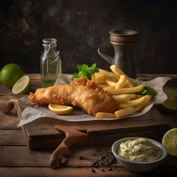 Vinyl Decal, Classic British Fish and Chips Meal Food Kitchen Wall Art Poster Print, Unframed