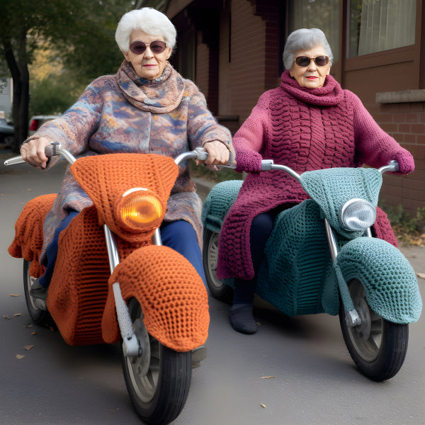 Vinyl Decal, Granny Bikers Wall Art Poster Print, Funny Motorcycle Riding Senior Women Home Decor