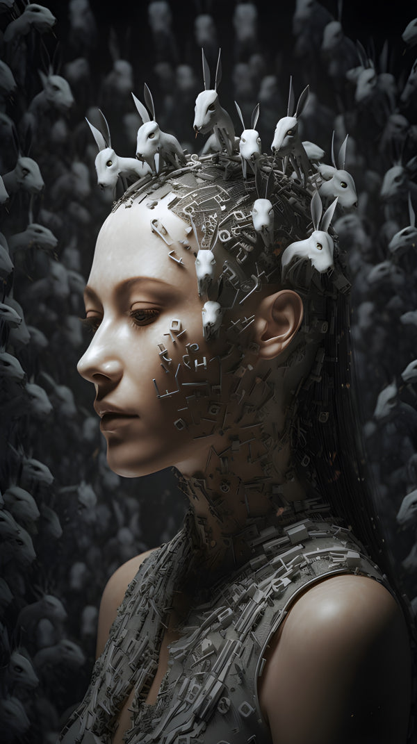 Vinyl Decal, Dark Fantasy Mechanical Headpiece Wall Art