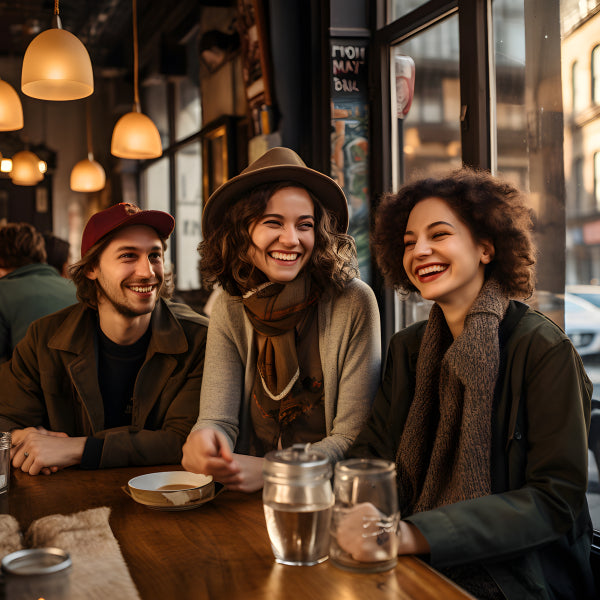Vinyl Decal, Friends Laughing Together Over Coffee Wall Art
