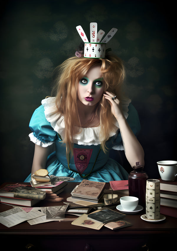 Vinyl Decal, Whimsical Gothic Fantasy Portrait Wall Art Poster
