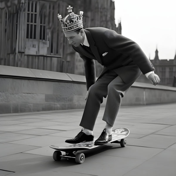 Vinyl Decal, Unique Black and White King on a Board Poster Print