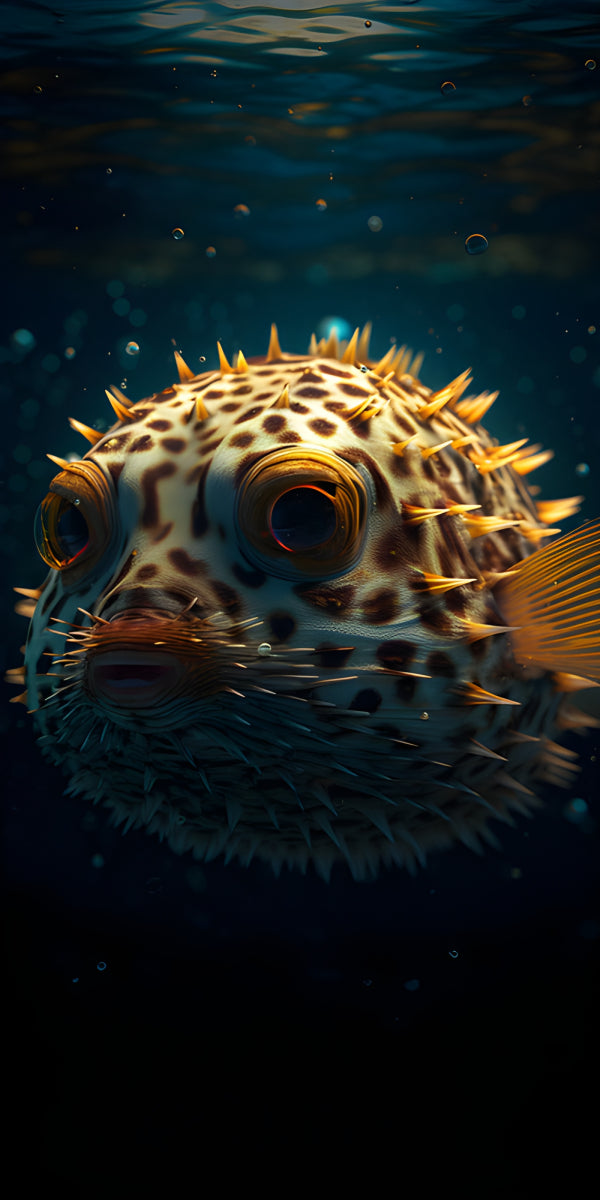 Vinyl Decal, Spotted Pufferfish Underwater Ocean Life Wall Art Decor