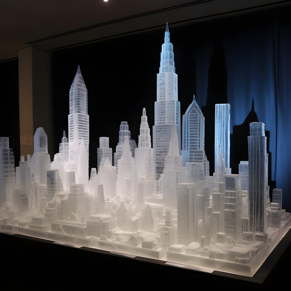 Vinyl Decal, Illuminated Ice Sculpture City Skyline Model (5" x 7")