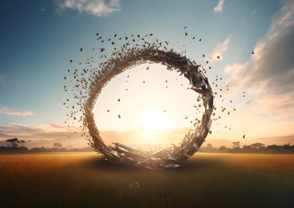 Vinyl Decal, The Shattered Portal, A Digital Art Sunset (5" x 7")