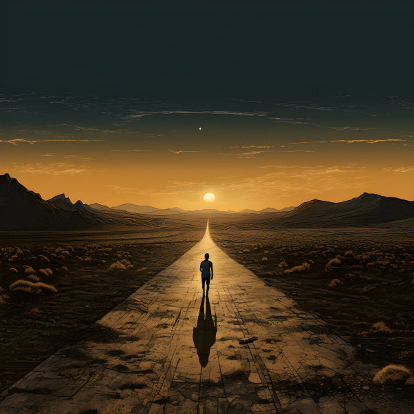 Vinyl Decal, Alone on the Endless Road, Chasing the Horizon (5" x 7")