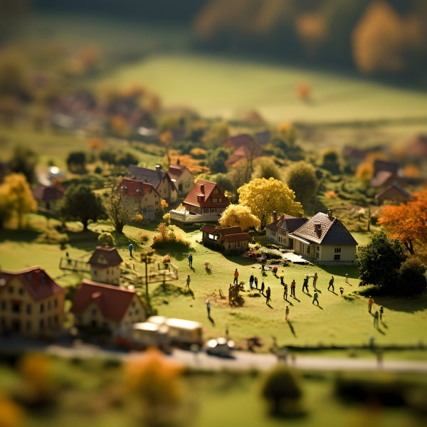Vinyl Decal, Miniature Village Display Set (5" x 7")