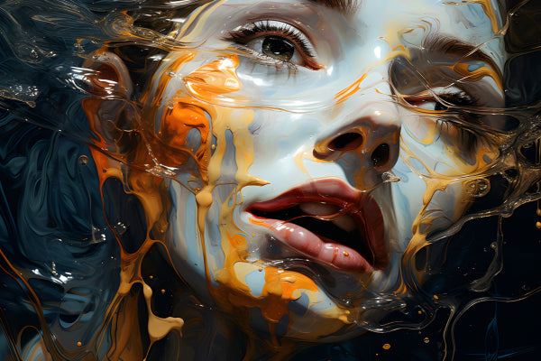 Vinyl Decal, Abstract Woman Face Art Print (5" x 7")