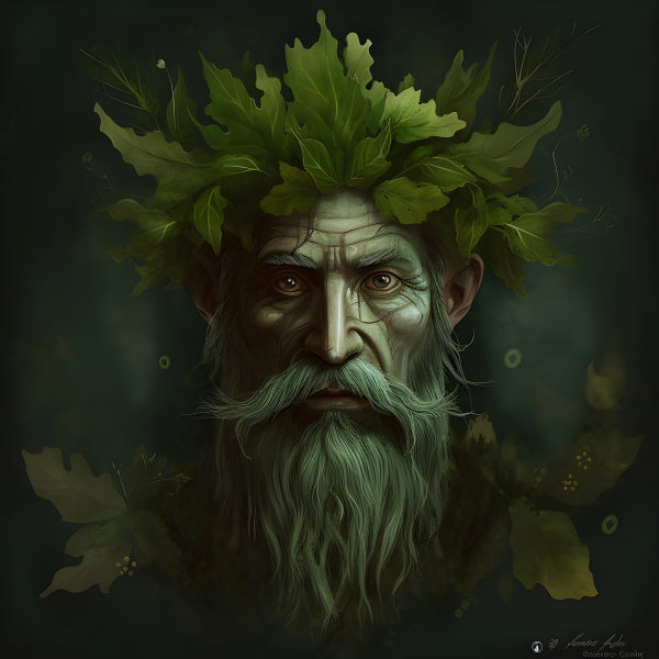 Vinyl Decal, Mythical Green Man Nature Spirit Folklore Art Print Wall Decor (5" x 7")