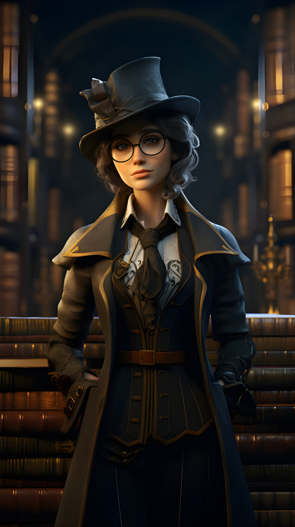 Vinyl Decal, Steampunk Victorian Lady Art Print (5" x 7")