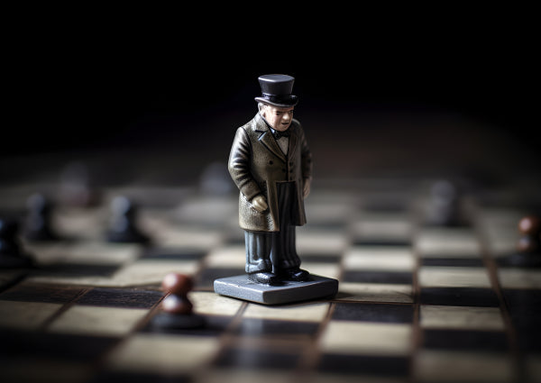 Vinyl Decal, Vintage Style Gentleman Figurine Chess Piece Collectible Top Hat Man Board Game Accesso