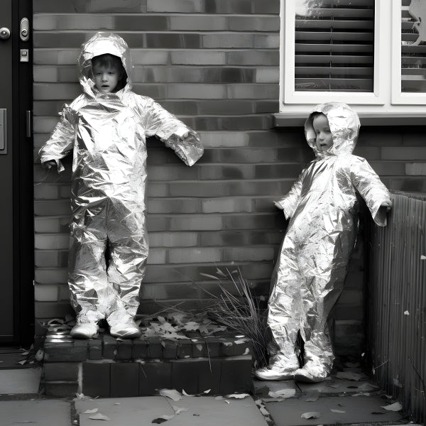 Vinyl Decal, Imaginative Silver Space Suit Costume for Playtime Adventures (5" x 7")