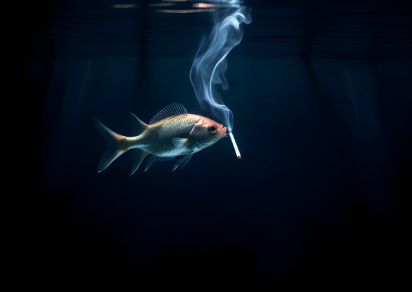 Vinyl Decal, Surreal Underwater Scene with Goldfish Art Print (5" x 7")