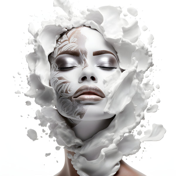 Vinyl Decal, Modern Art "Milk Splash" Woman Portrait Print (5" x 7")