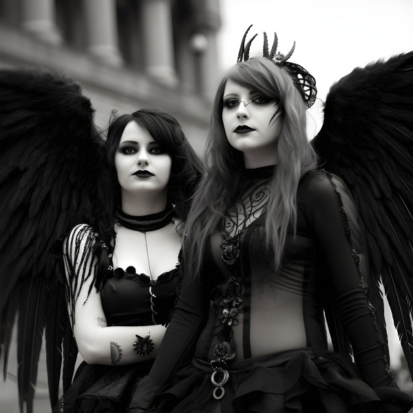 Vinyl Decal, Women's Black Fallen Angel Gothic (5" x 7")