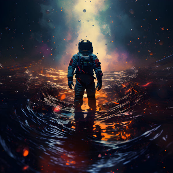 Vinyl Decal, Surreal Astronaut Space Exploration Art Print (5" x 7")