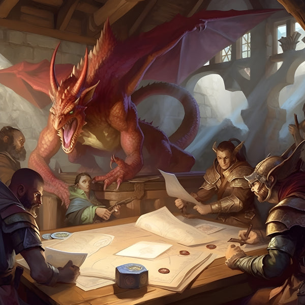 Vinyl Decal, Fantasy Red Dragon Tabletop Roleplaying Game Art Print Dungeons & Dragons Illustration 