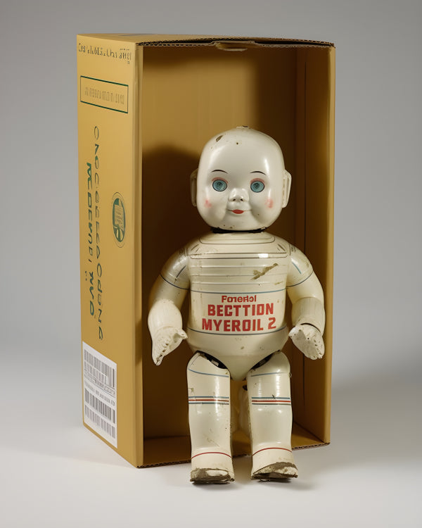 Vinyl Decal, Porertol Becttion Myeroil 2 Vintage Style Tin Robot Doll Collectible Figure in Box (5" 