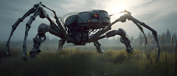 Vinyl Decal, Robotic Spider Mech Walker Collectible Figure Sci-Fi Decor (5" x 7")