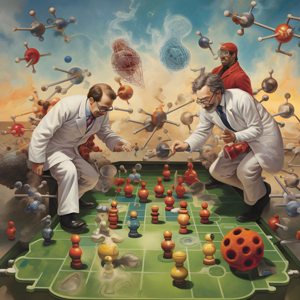 Vinyl Decal, Molecular Strategists, A Science-Themed Chess Game Art Print (5" x 7")