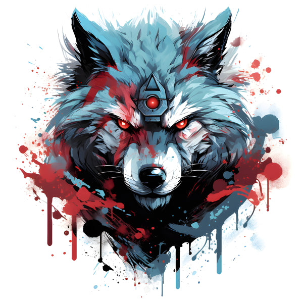 Vinyl Decal, Cybernetic Wolf Art Print (5" x 7")