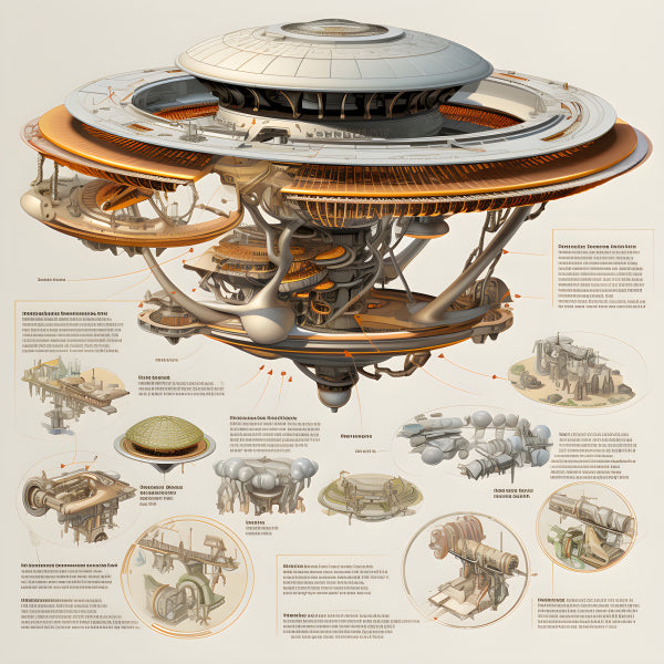 Vinyl Decal, Alien Spaceship Model Kit, Detailed Sci-Fi Collectible, Display Piece for Enthusiasts &