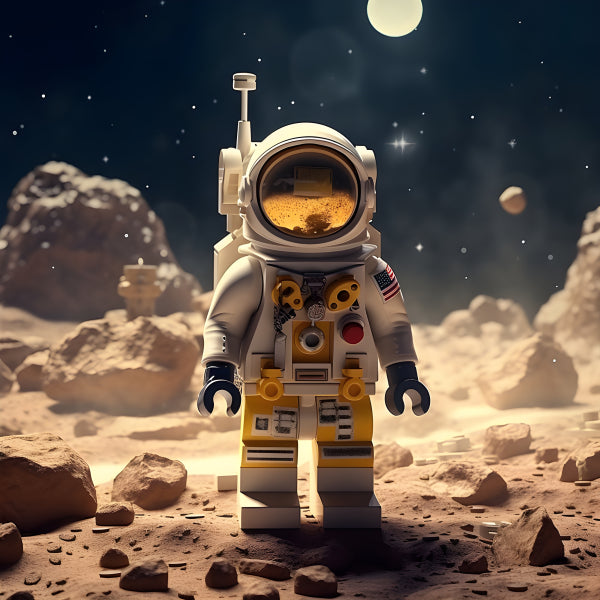 Vinyl Decal, Space Astronaut Building, Detailed Collectible Minifigure for Imaginative Play & Displa