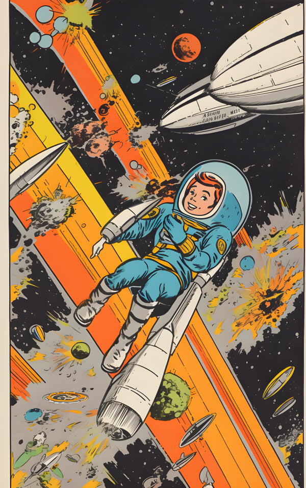 Vinyl Decal, Space Hero Adventure Art Print (5" x 7")