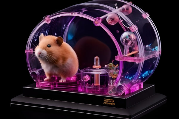 Vinyl Decal, Hamster Transparent Pink Modular Habitat Cage (5" x 7")