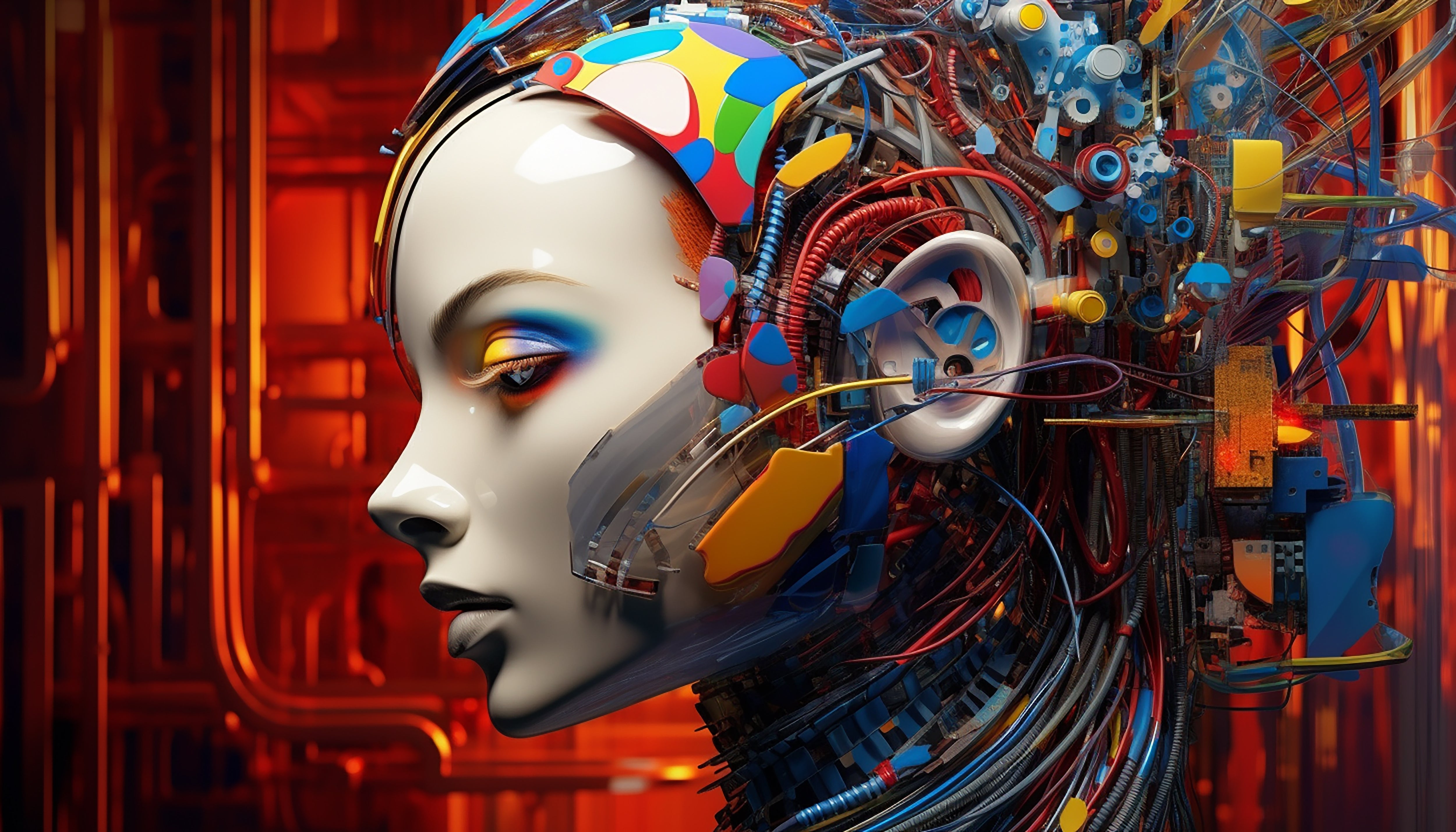 Vinyl Decal,Modern Artificial Intelligence Technology Art Print, 5 x 7 or 8 x 10 Inch Unframed Poste