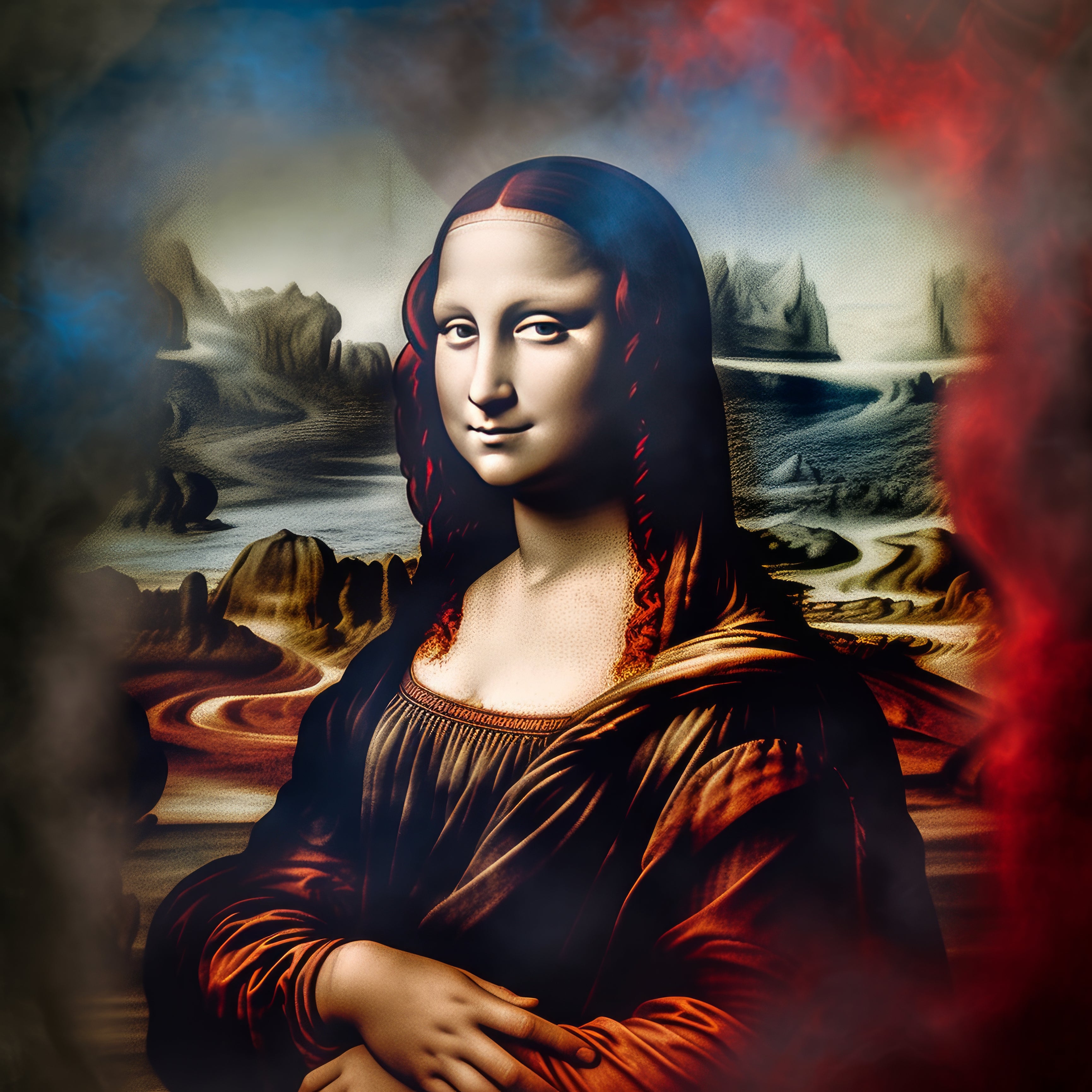 Vinyl Decal,Famous Mona Lisa Painting Vintage Renaissance Artwork Print, 5 x 7 or 8 x 10 Inch Unfram