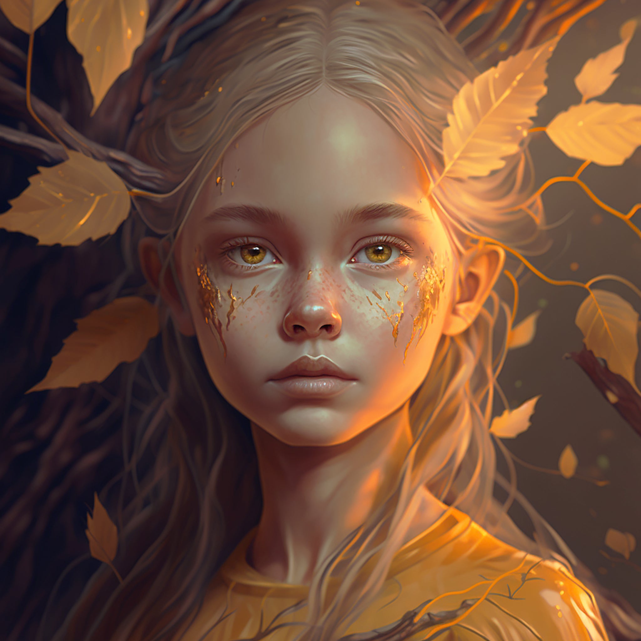Vinyl Decal,Fantasy Autumn Elf Portrait Home Wall Decor, 5 x 7 or 8 x 10 Inch Unframed Poster for Ho