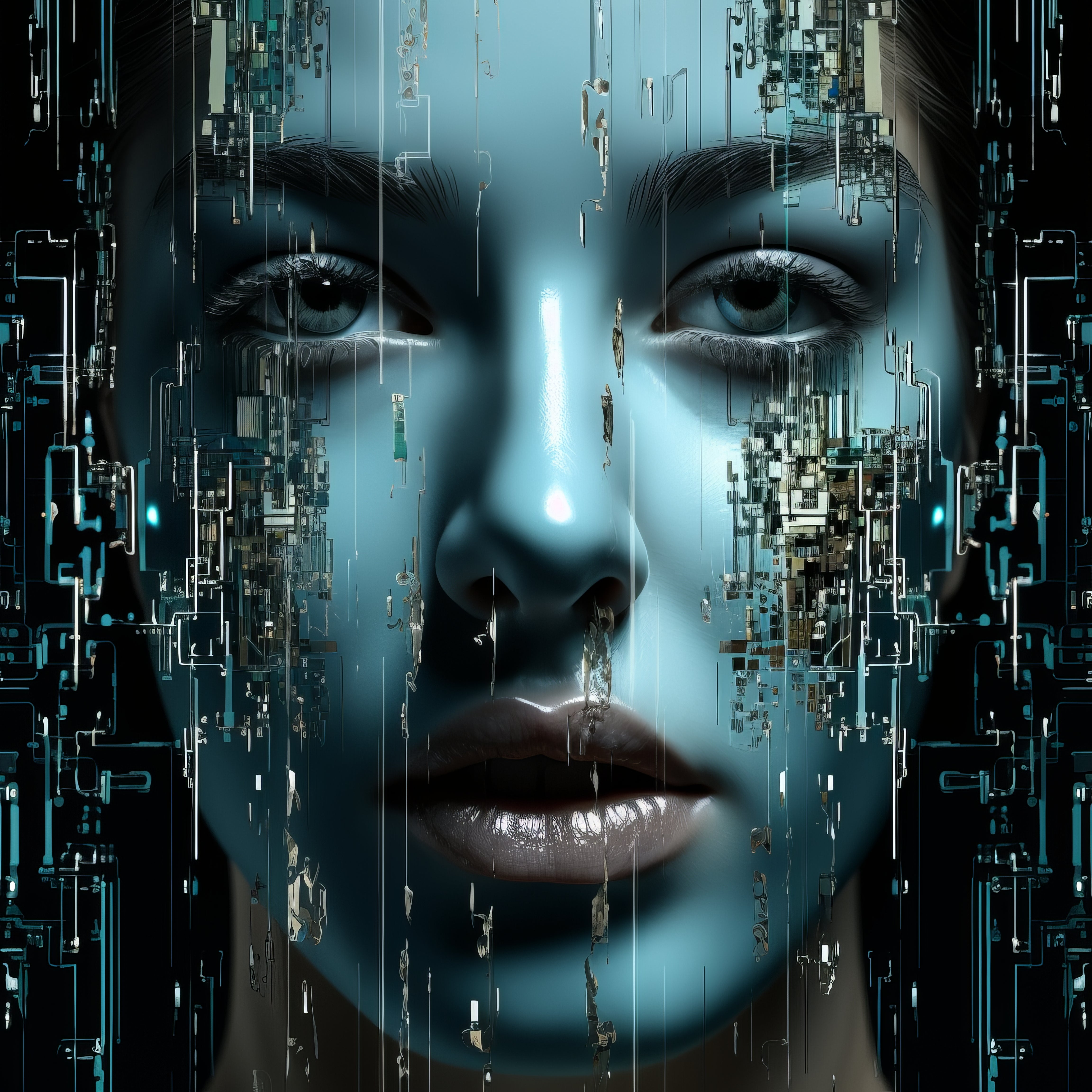 Vinyl Decal,Surreal Sci-Fi Beauty Canvas Print Future Woman Wall Art Poster, 5 x 7 or 8 x 10 Inch Un