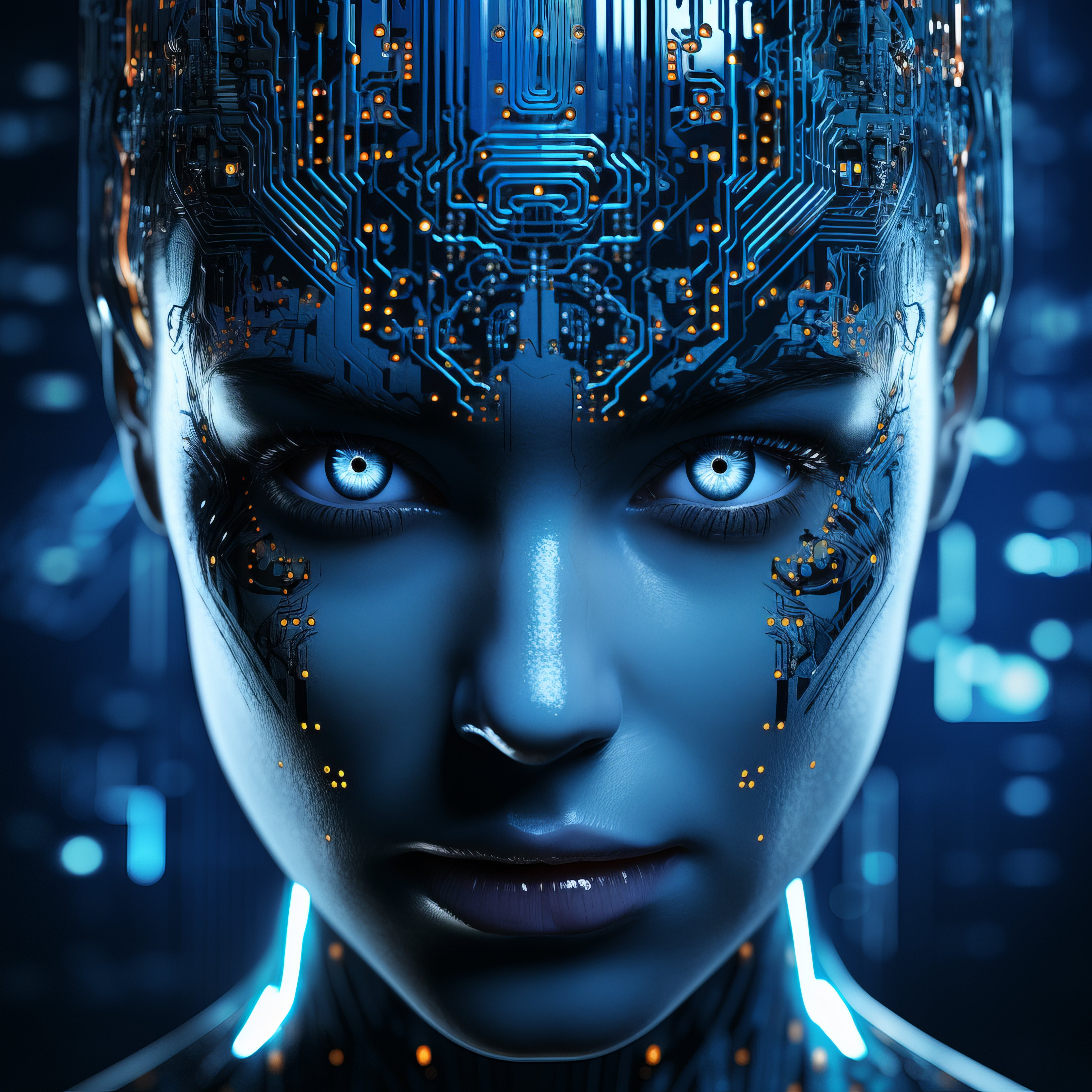 Vinyl Decal,Futuristic AI Robot Face Wall Art Poster, 5 x 7 or 8 x 10 Inch Unframed Poster for Home,