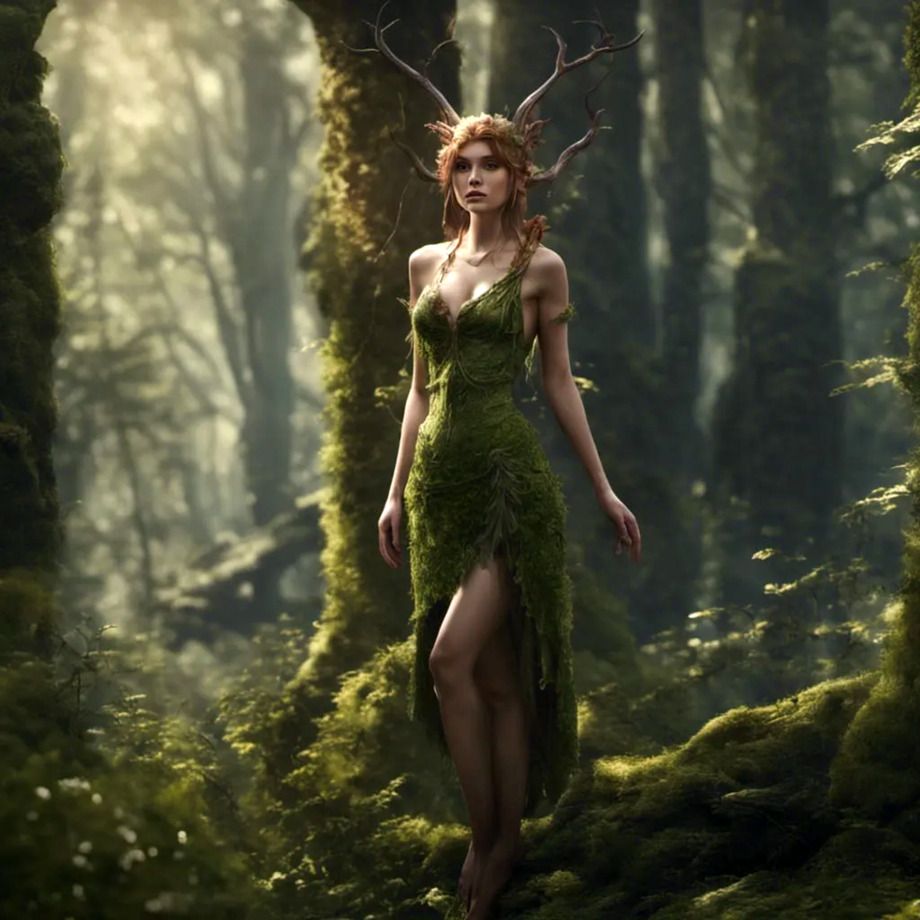 Vinyl Decal,Mystical Forest Dryad Wall Art Poster Nature Spirit Fantasy Decor, 5 x 7 or 8 x 10 Inch 