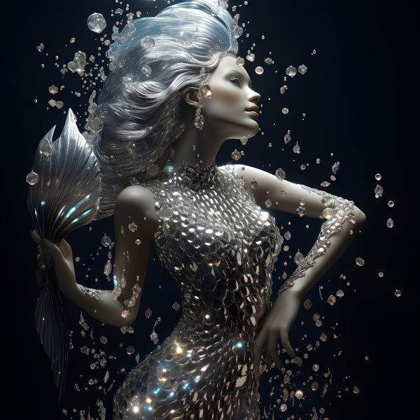 Vinyl Decal,Sparkle and Shine Elegant Female Figure Wall Decor, 5 x 7 or 8 x 10 Inch Unframed Poster
