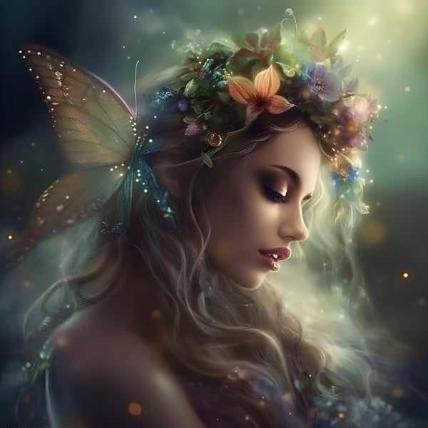 Vinyl Decal,Ethereal Fairy Wall Art Poster Magical Forest Fantasy Woman Home Decor, 5 x 7 or 8 x 10 