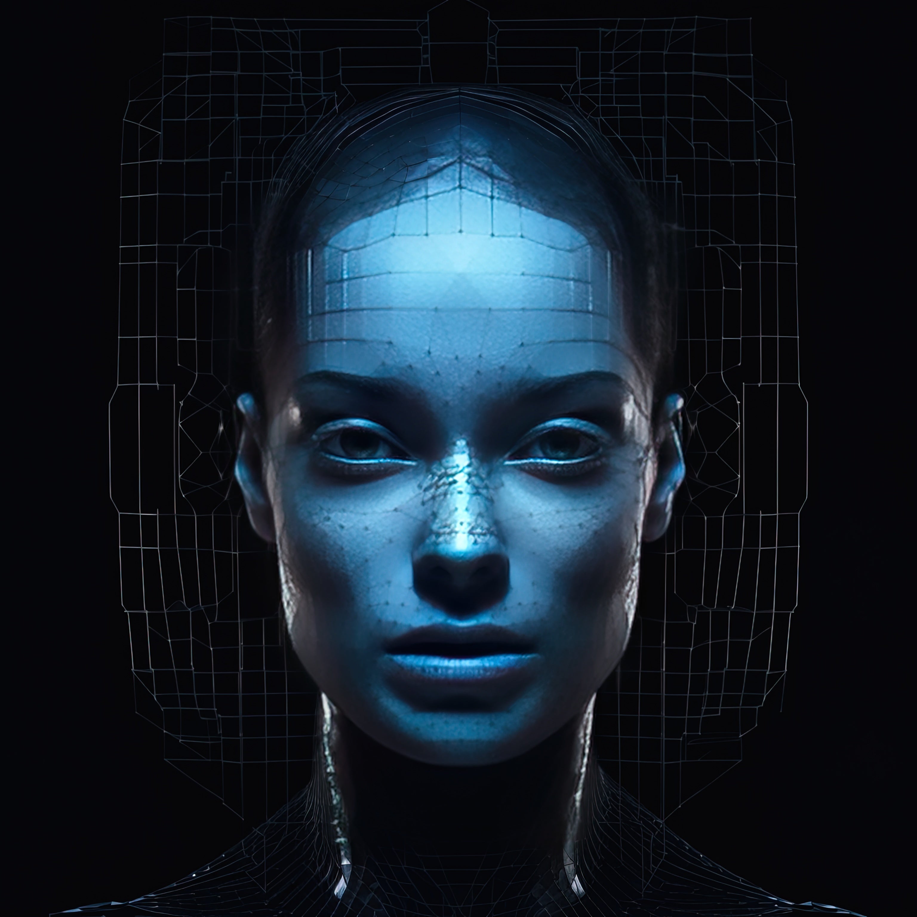 Vinyl Decal,Futuristic AI Woman Portrait Sci-Fi Cyberpunk Wall Art Decor, 5 x 7 or 8 x 10 Inch Unfra