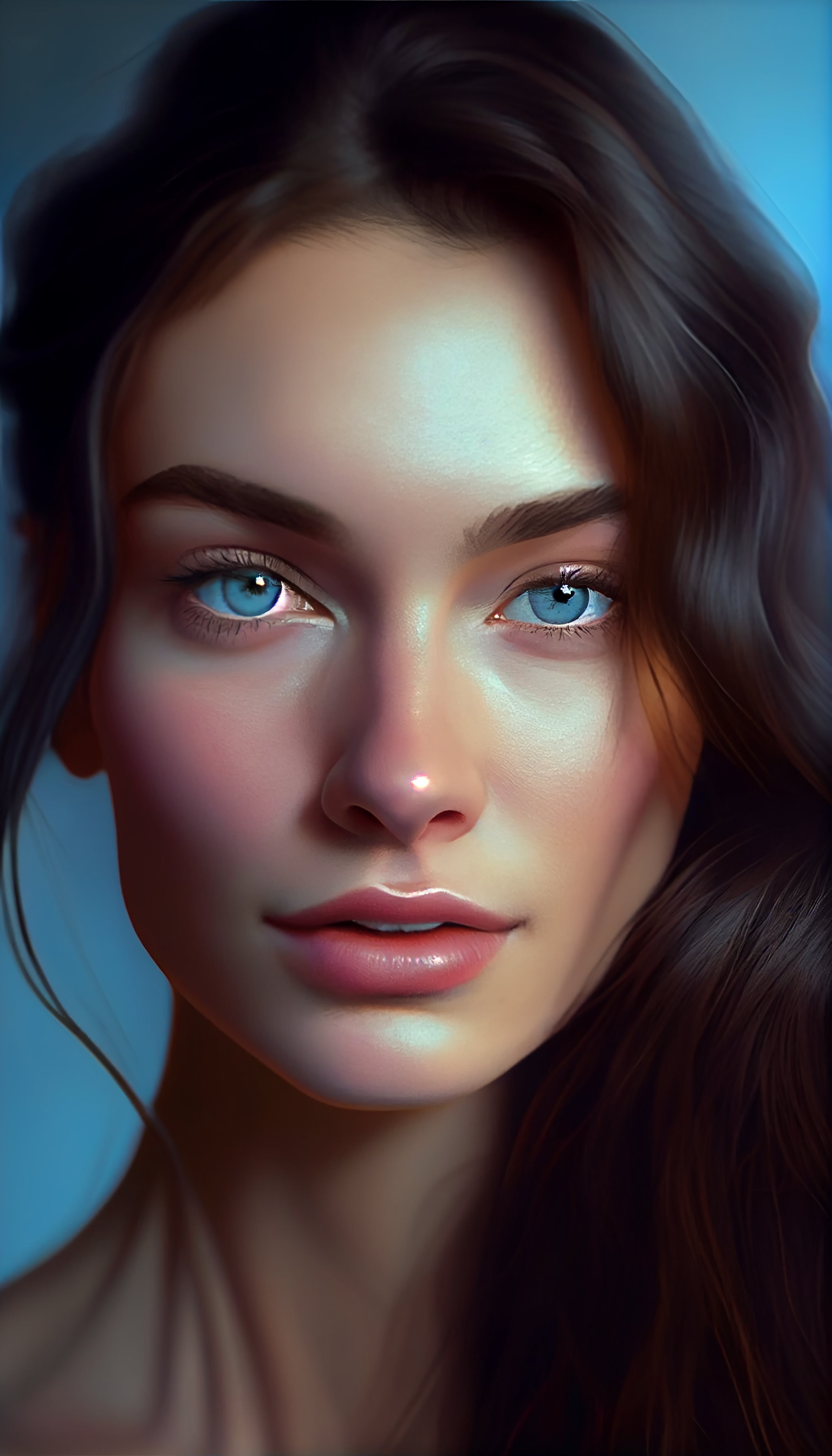 Vinyl Decal,Wall Art Poster Beautiful Woman Blue Eyes Portrait Modern Home Decor, 5 x 7 or 8 x 10 In