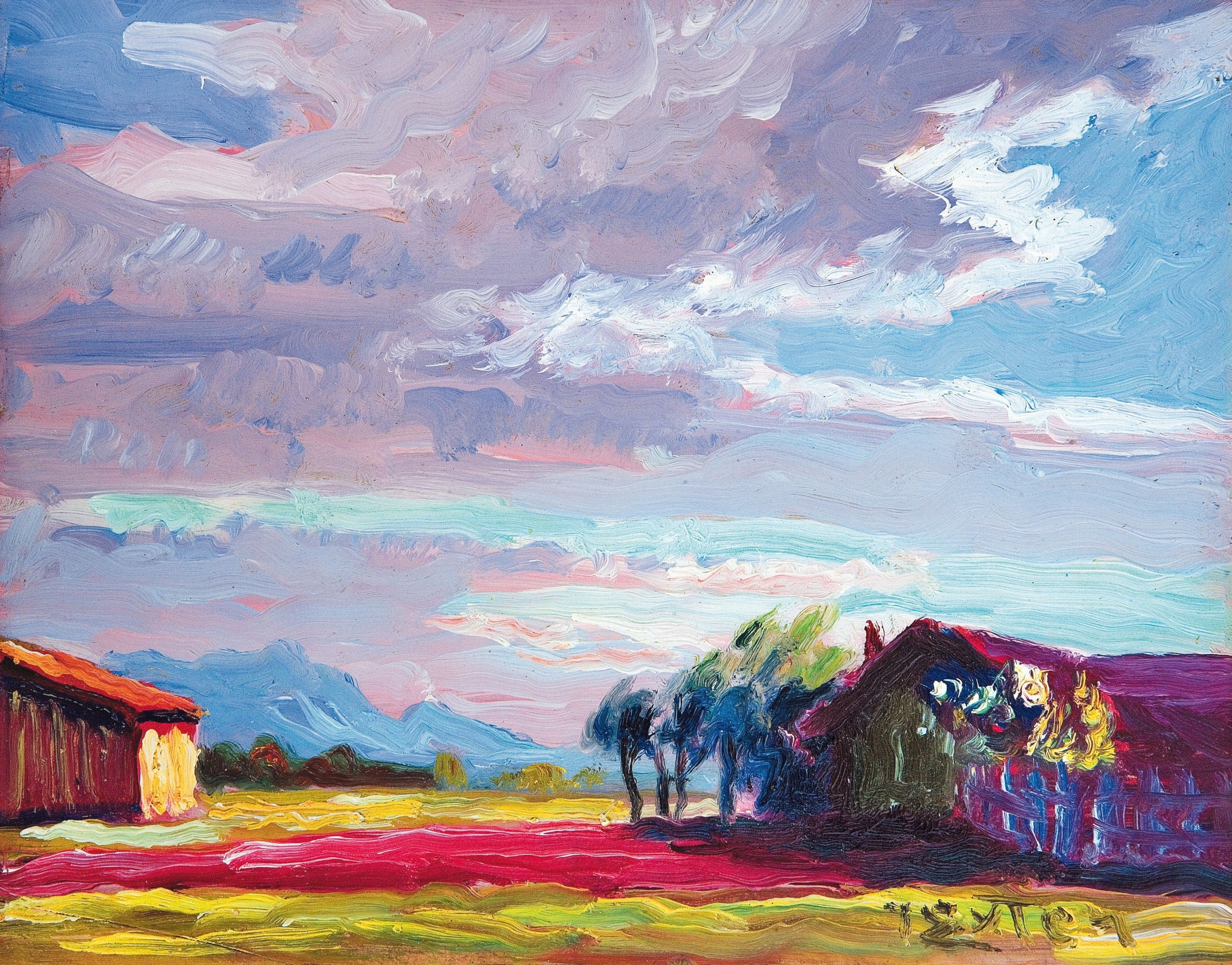 Vinyl Decal, Vibrant Impressionist Portrait Art Print featuring a Countryside Scene with Expressive 